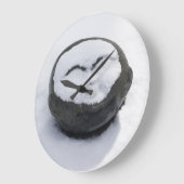 Happy Buddha mit schneegedämpft Große Wanduhr (Winkel)