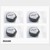 Happy Buddha mit schneegedämpft Rechteckiger Aufkleber (Blatt)