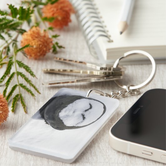 Happy Buddha mit schneegedämpft Schlüsselanhänger (Vorderseite rechts)