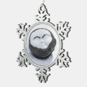 Happy Buddha mit schneegedämpft Schneeflocken Zinn-Ornament (Rechts)