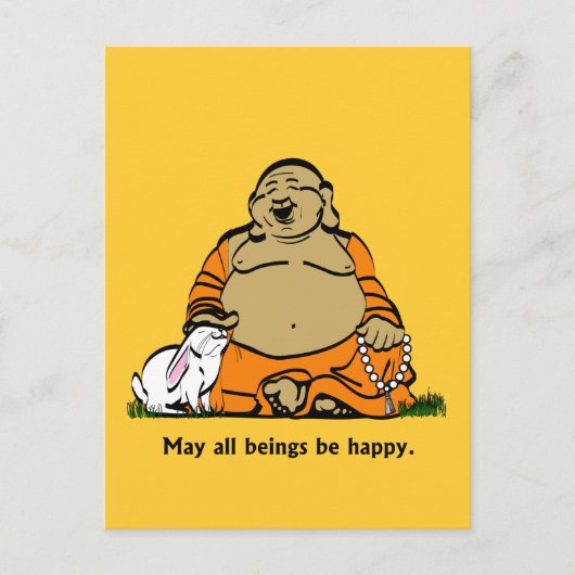 HAPPY BUDDHA POSTKARTE (Vorderseite)