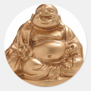 Happy Buddha Runder Aufkleber