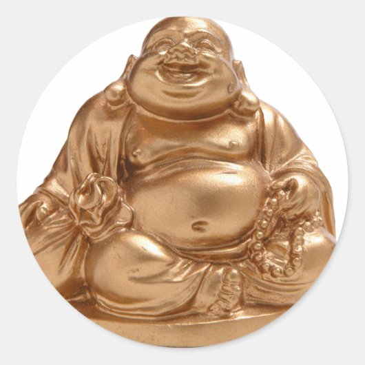 Happy Buddha Runder Aufkleber (Vorderseite)