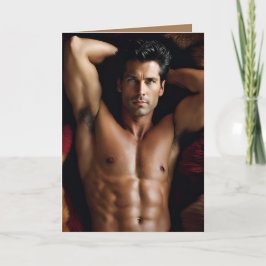 "Happy Buffday" mit sexy Mann Karte