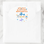 Happy Bug Farting Geburtstag Ovaler Aufkleber (Tasche)