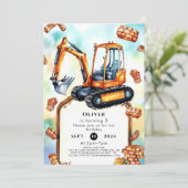 Happy Builder Construction Geburtstag Einladung (Stehend Vorderseite)