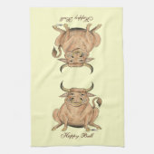 Happy Bull Geschirrtuch (Vertikal)