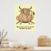 Happy Bull Poster (Küche)