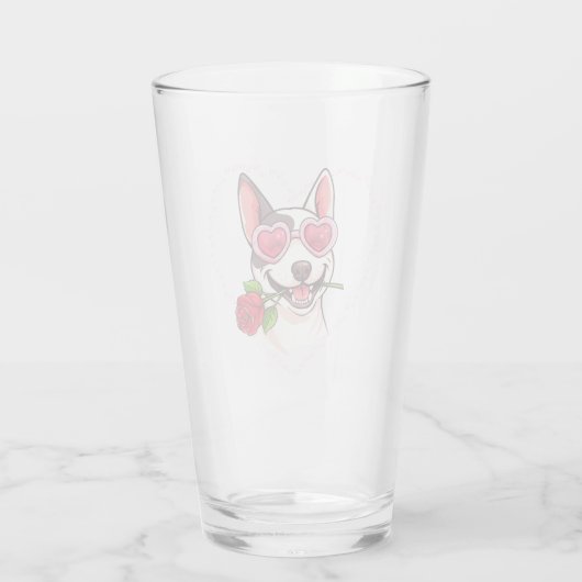 Happy bull terrier glas (Rückseite)