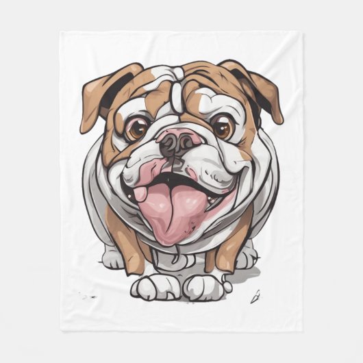 Happy Bulldog Fleecedecke (Vorderseite)