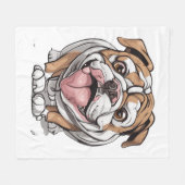 Happy Bulldog Fleecedecke (Vorderseite (Horizontal))