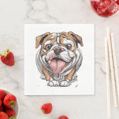 Happy Bulldog Serviette (Beispiel)