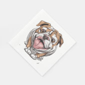 Happy Bulldog Serviette (Ecke)