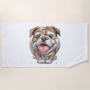 Happy Bulldog Strandtuch