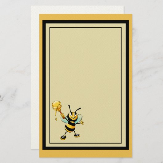 Happy Bumble Bee mit einem Scoop of Honey Briefpapier (Vorne/Hinten)