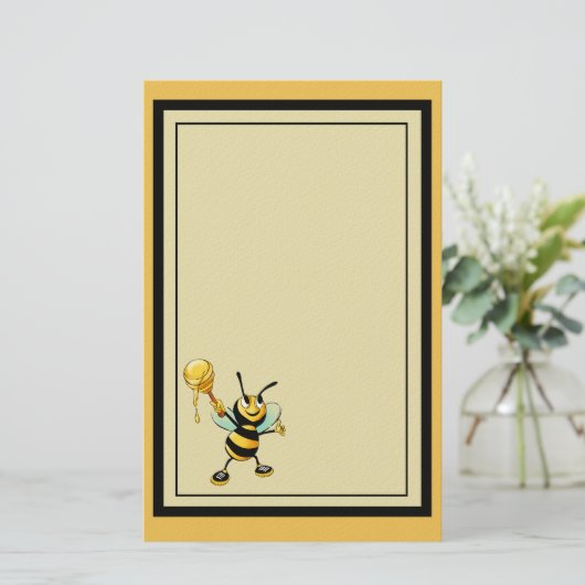 Happy Bumble Bee mit einem Scoop of Honey Briefpapier (Stehend Vorderseite)