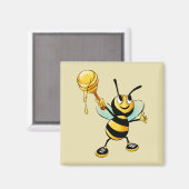 Happy Bumble Bee mit einem Scoop of Honey Magnet (Vorderseite/Rückseite)