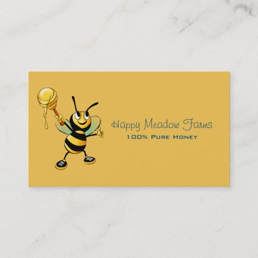 Happy Bumble Bee mit einem Scoop of Honey Visitenkarte (Vorderseite)