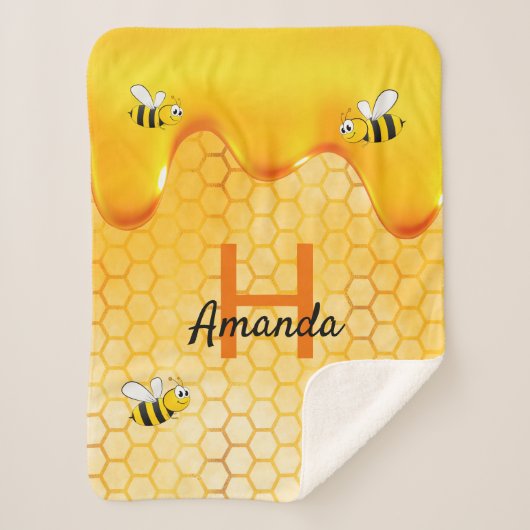 Happy Bumble Bienen Honigwabenhonig Tropfname Sherpadecke (Vorderseite)