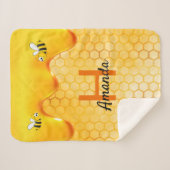 Happy Bumble Bienen Honigwabenhonig Tropfname Sherpadecke (Vorderseite (Horizontal))