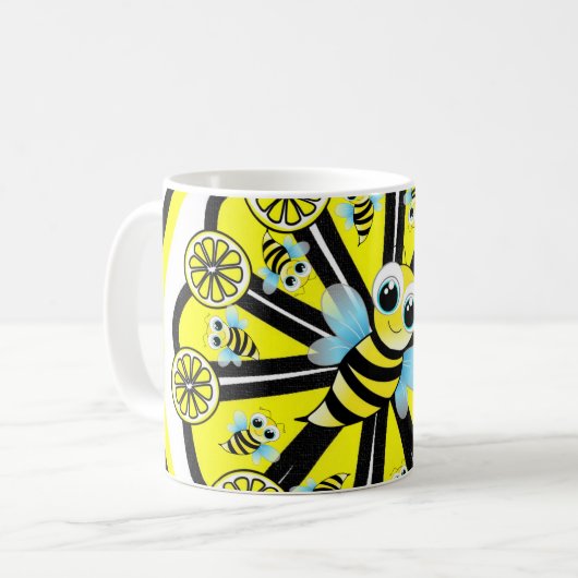 Happy Bumblebee Lemon Tasse (Vorderseite Links)