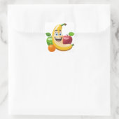 Happy Bunch Obstaufkleber Quadratischer Aufkleber (Tasche)