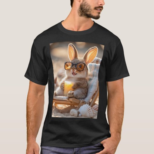 Happy Bunny - Der entspannte Hase T-Shirt (Vorderseite)