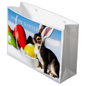 Happy Bunny Große Geschenktüte (Vorderseite Schrägansicht)