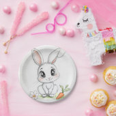Happy Bunny lächelt Paper Plate Pappteller (Party)