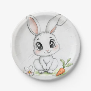 Happy Bunny lächelt Paper Plate Pappteller