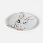 Happy Bunny lächelt Paper Plate Pappteller (Schrägansicht)