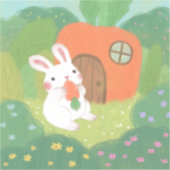 Happy Bunny mit Carrot in Forest Aufkleber (Vorderseite)