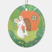 Happy Bunny mit Carrot in Forest Keramik Ornament (Links)