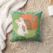 Happy Bunny mit Carrot in Forest Kissen (Decke)