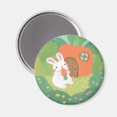 Happy Bunny mit Carrot in Forest Magnet (Vorderseite/Rückseite)