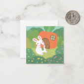 Happy Bunny mit Carrot in Forest Mitteilungskarte (Vorderseite/Rückseite Beispiel)