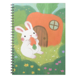 Happy Bunny mit Carrot in Forest Notizblock