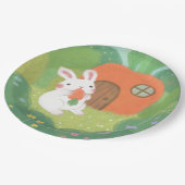 Happy Bunny mit Carrot in Forest Pappteller (Schrägansicht)