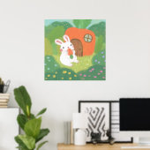 Happy Bunny mit Carrot in Forest Poster (Heimbüro)