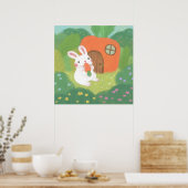 Happy Bunny mit Carrot in Forest Poster (Küche)