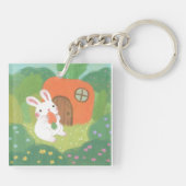Happy Bunny mit Carrot in Forest Schlüsselanhänger (Rückseite)