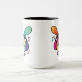 Happy Bunny mit Kopfhörern, die Musik hören. Tasse (Zentrum)