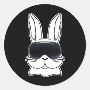 Happy Bunny mit Vr Gles Metaver Ostertag Vater Ga Runder Aufkleber