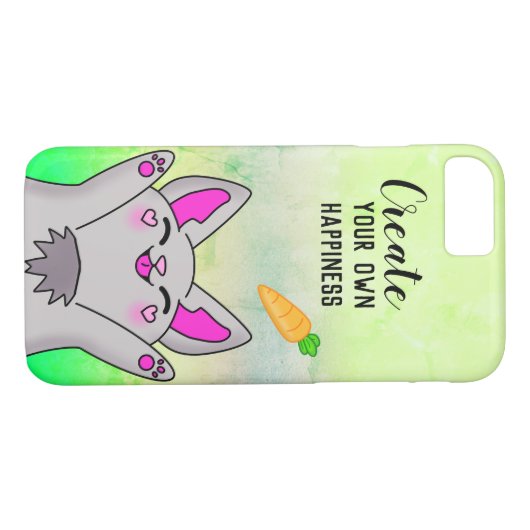 Happy Bunny Niedlich Carrot Positive Motivation Case-Mate iPhone Hülle (Rückseite (Horizontal))
