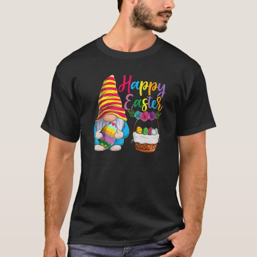 Happy Bunny Oaster Gnome Shirt, Funny Rabbit Egg B T-Shirt (Vorderseite)