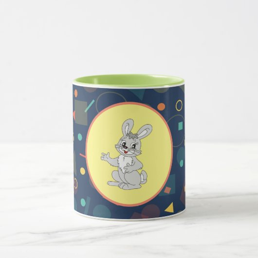 Happy Bunny Pastel Mug - Cute Rabbit Ceramic Tasse (Zentrum)