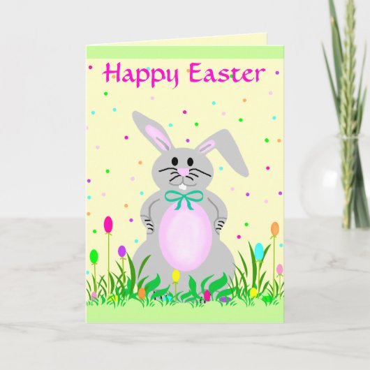 Happy Bunny Template Card Feiertagskarte (Vorderseite)