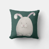 Happy Bunny Watercolor Illustration Kissen (Vorderseite)