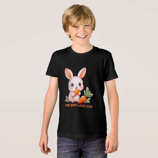 Happy Bunny with Carrot Tri-Blend Shirt (Vorderseite voll)