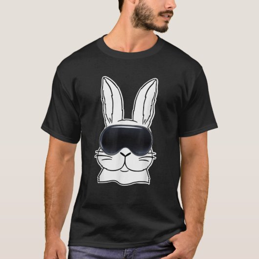 Happy Bunny With VR Glasses Metaver Easter Day Dad T-Shirt (Vorderseite)
